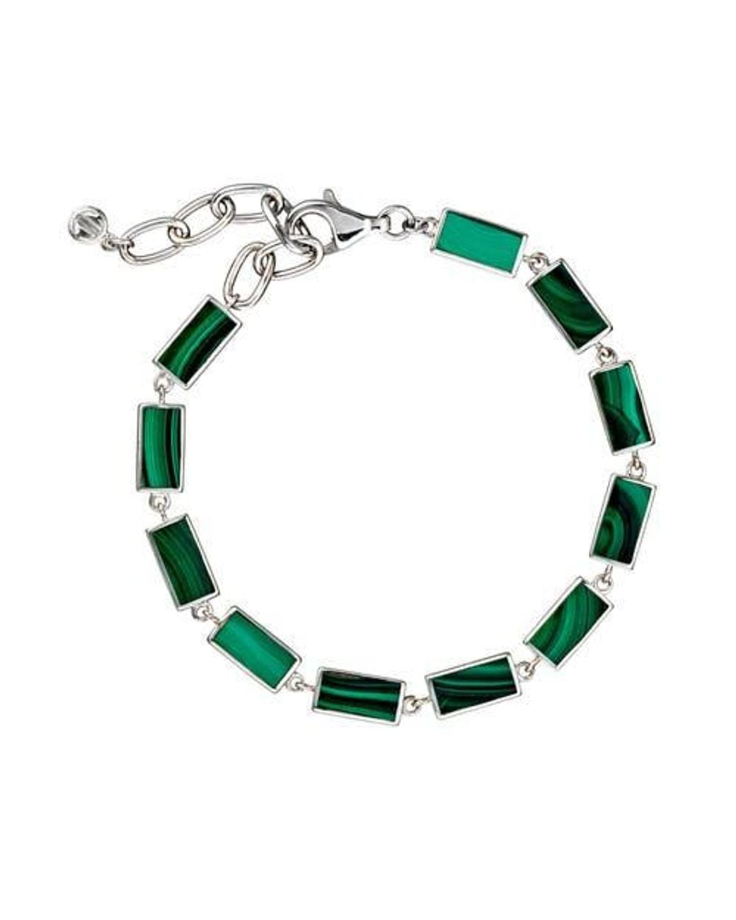 Jan Leslie Green Dash Rectangle Link Bracelet for men