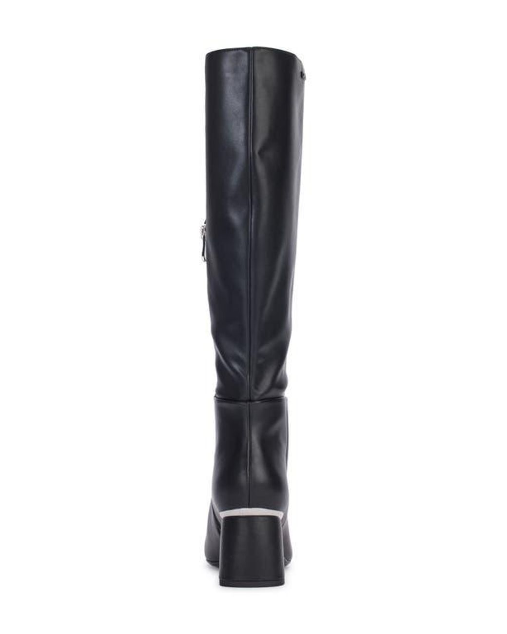 DKNY Black Knee-High Square-Toe Block Heel Boots