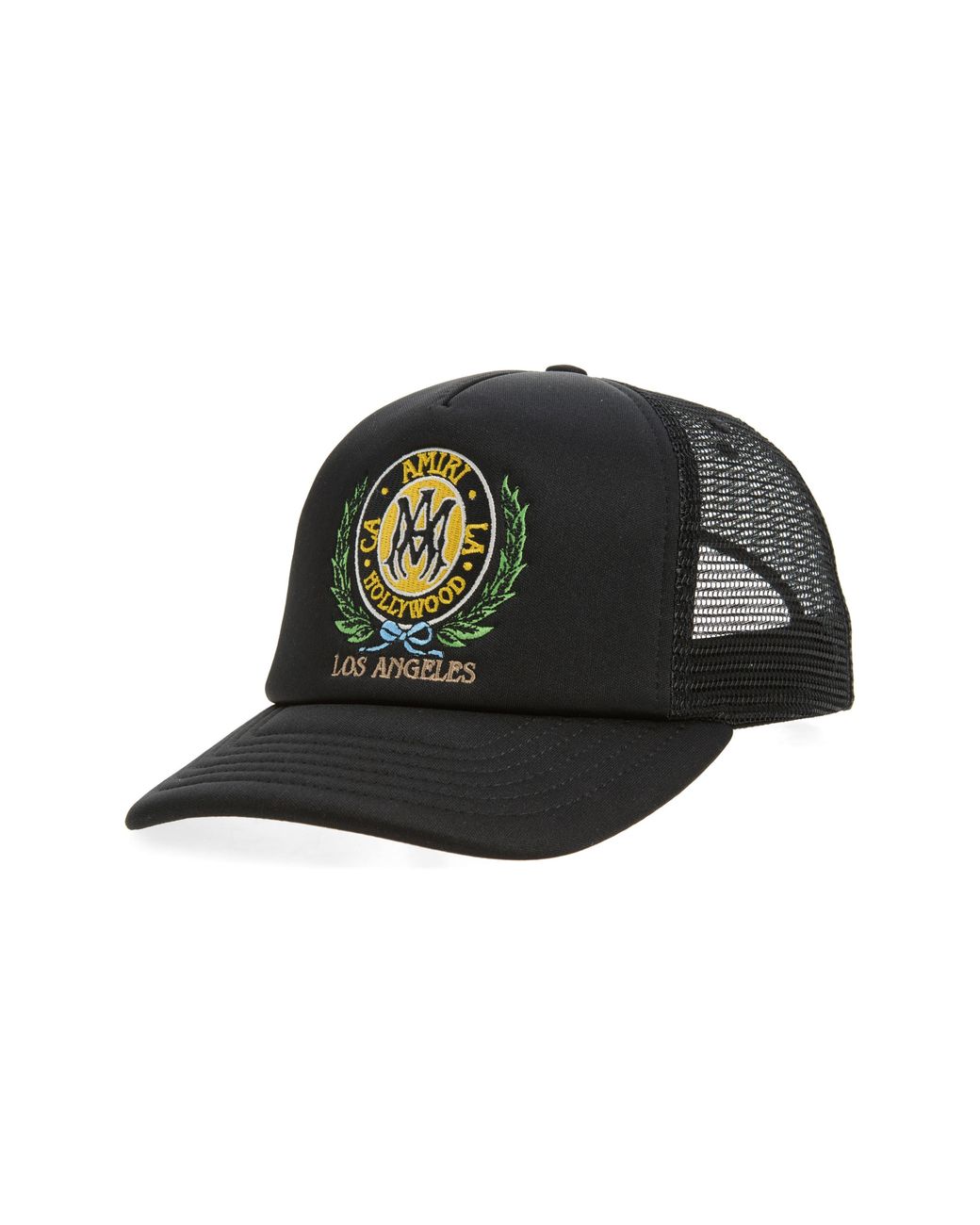 Amiri Black Crest Mesh Back Trucker Hat for men