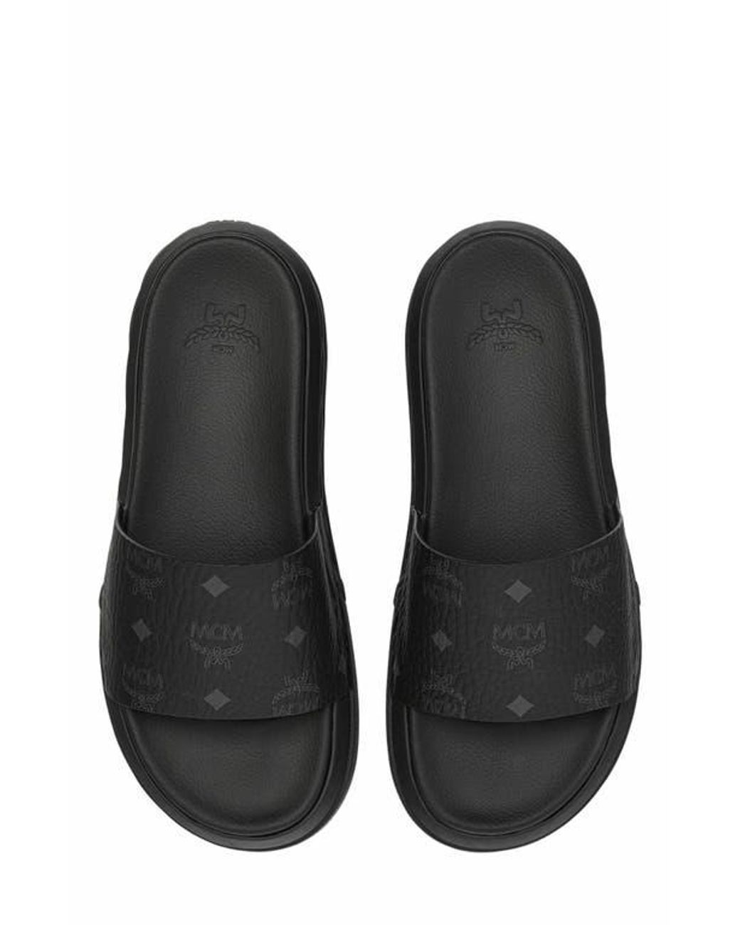 MCM Visetos Slide Sandals in Black for Men | Lyst display picture 3