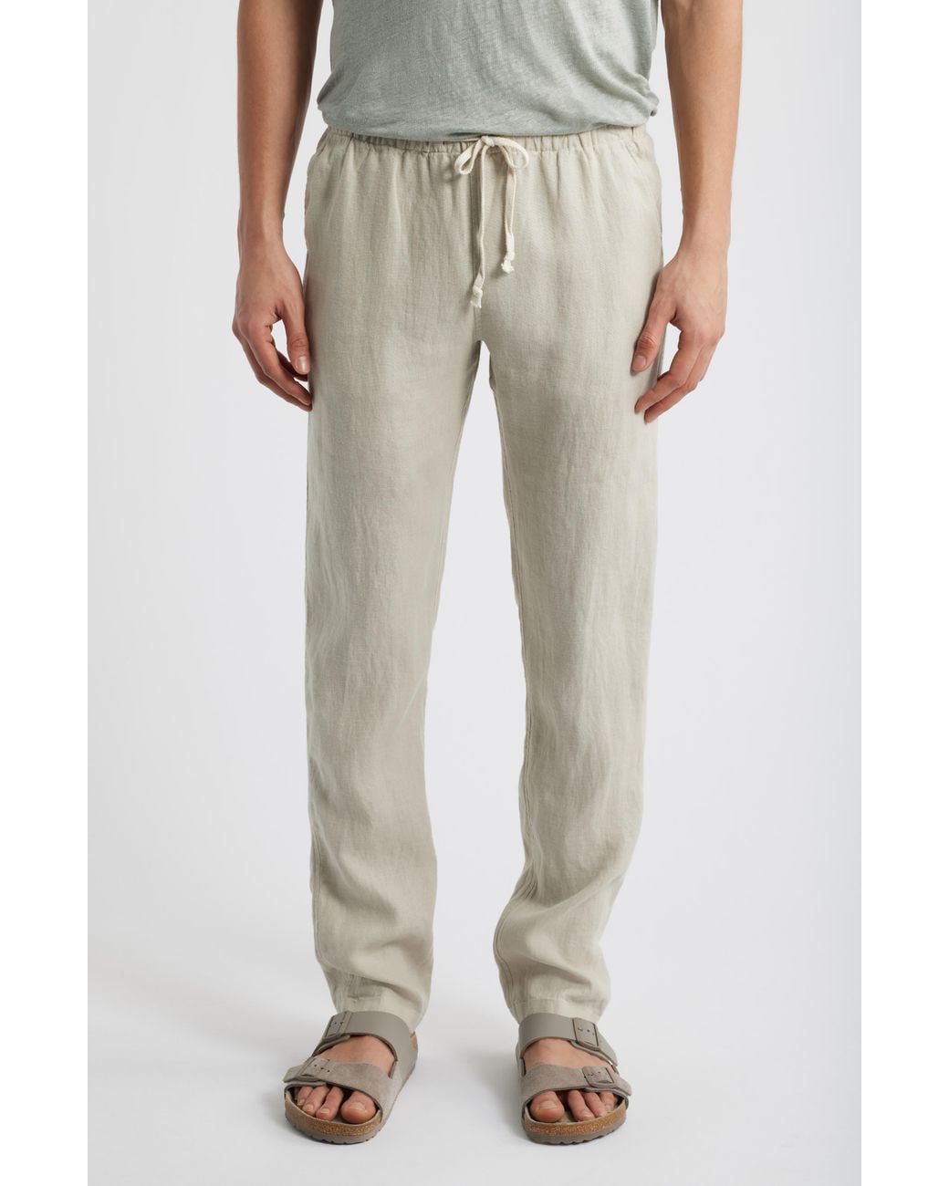 Alex Crane Natural Bo Linen Drawstring Pants for men