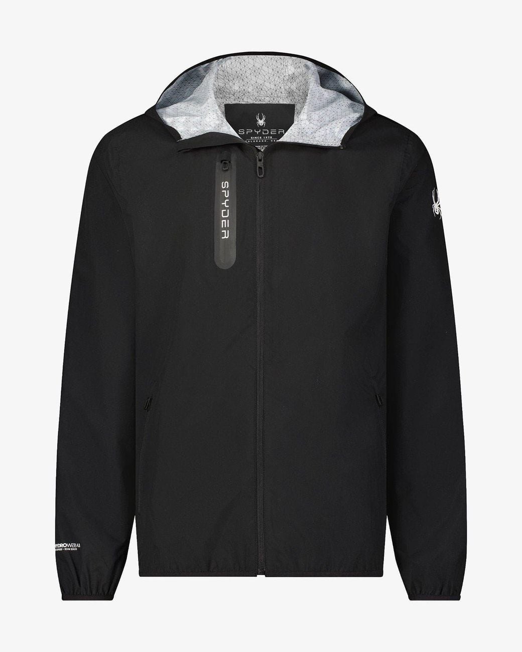 Spyder Black Mountain Mist Rain Jacket for men