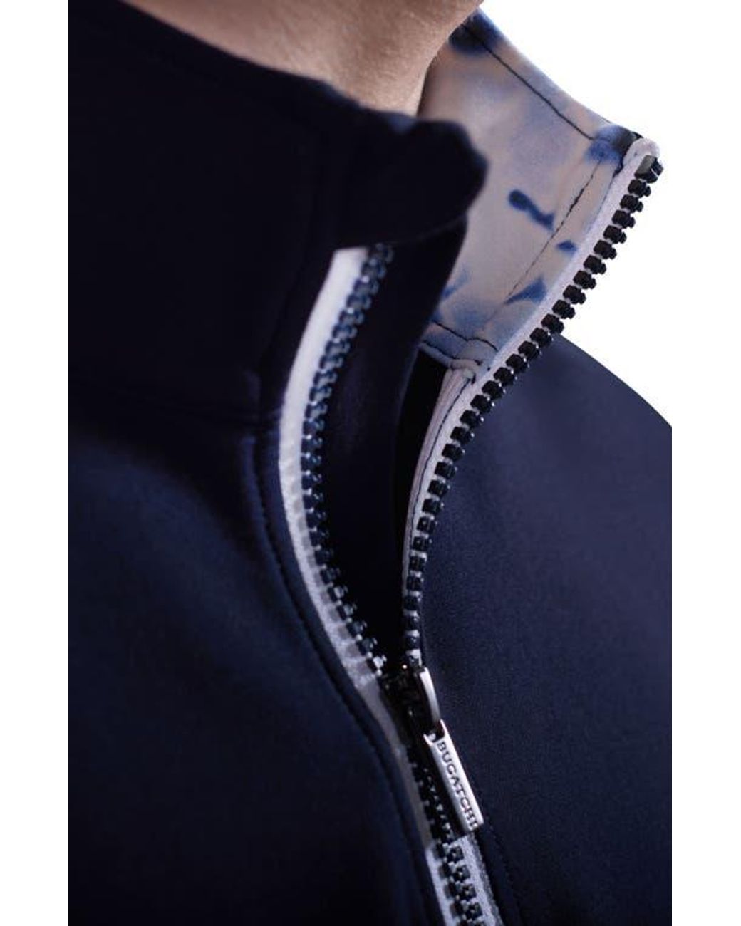 Bugatchi Blue Solid Quarter Zip Pullover for men