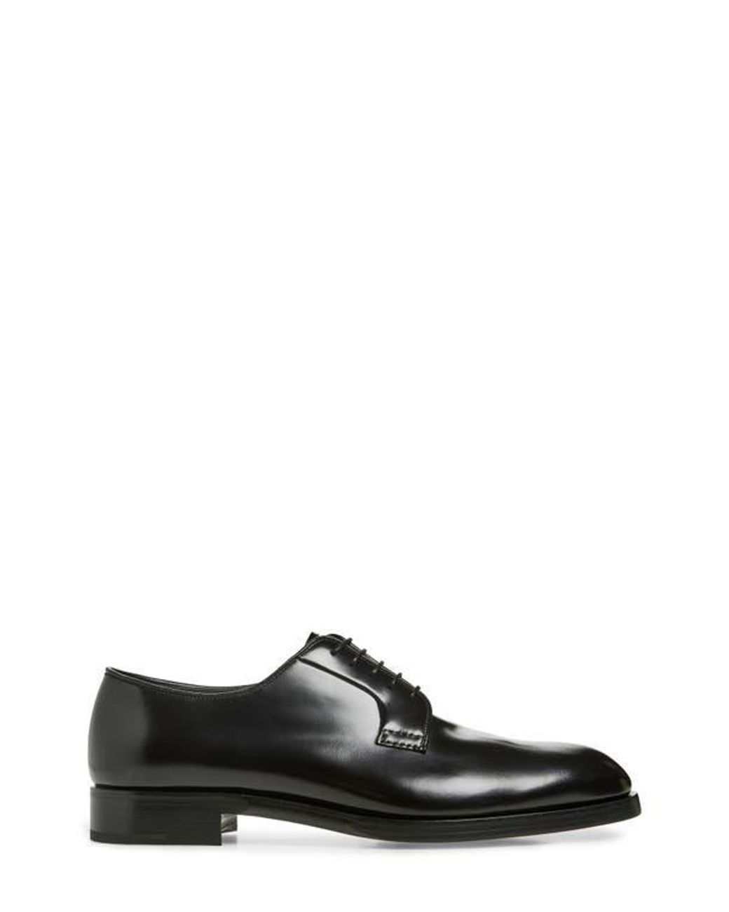 Prada Formale Spazzolato Plain Toe Derby in Black for Men