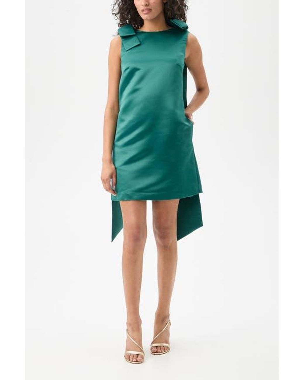 Trina Turk Priscilla Satin Cocktail Dress in Green | Lyst