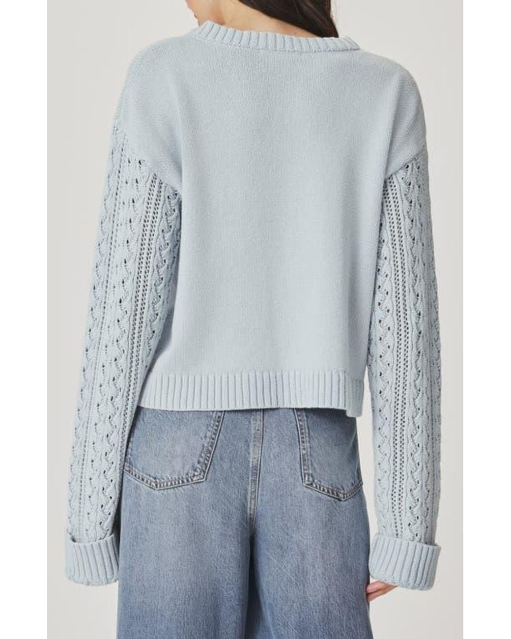 Splendid Gray Gracie Cable Stitch Sleeve Cardigan