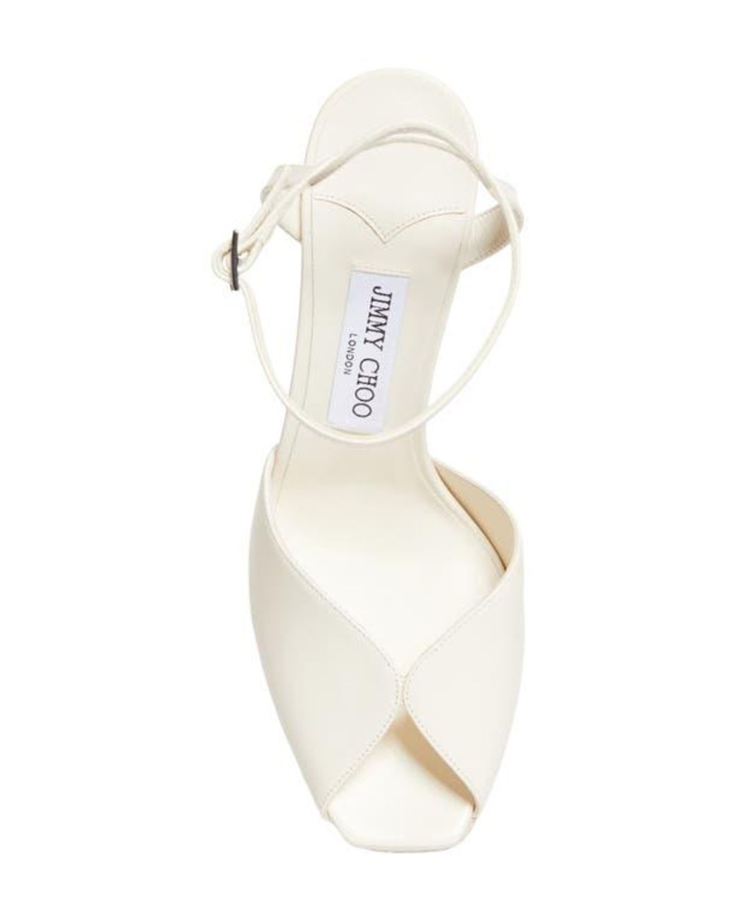 Jimmy Choo White Sacaria Ankle Strap Platform Sandal