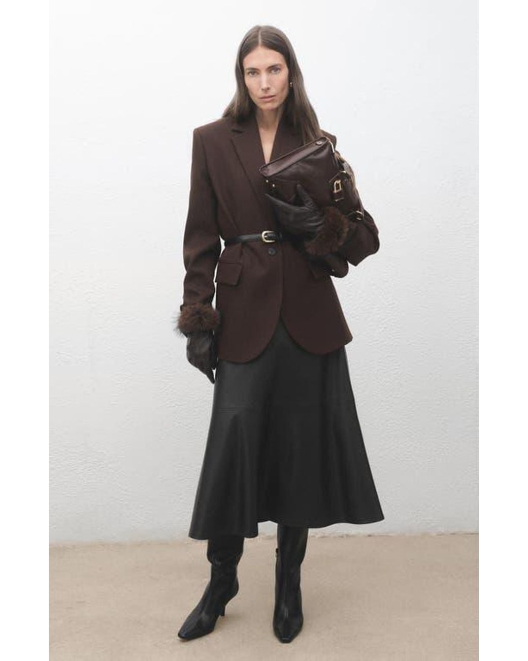 Mango Black Knee High Boot