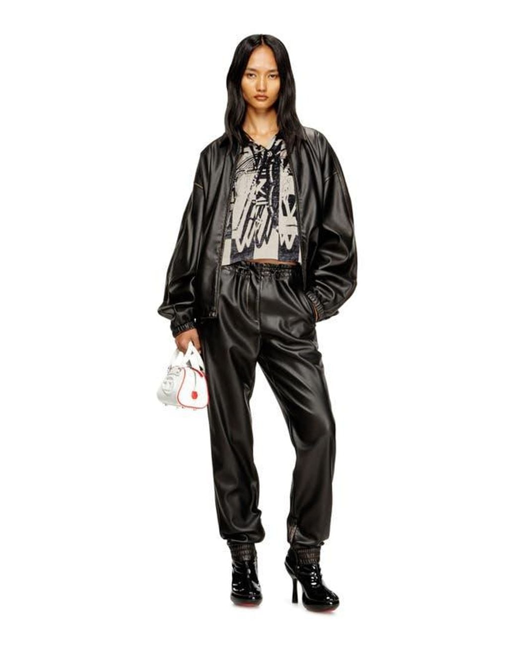 DIESEL J-Ake Oversize Faux Leather Jacket in Black for Men | Lyst