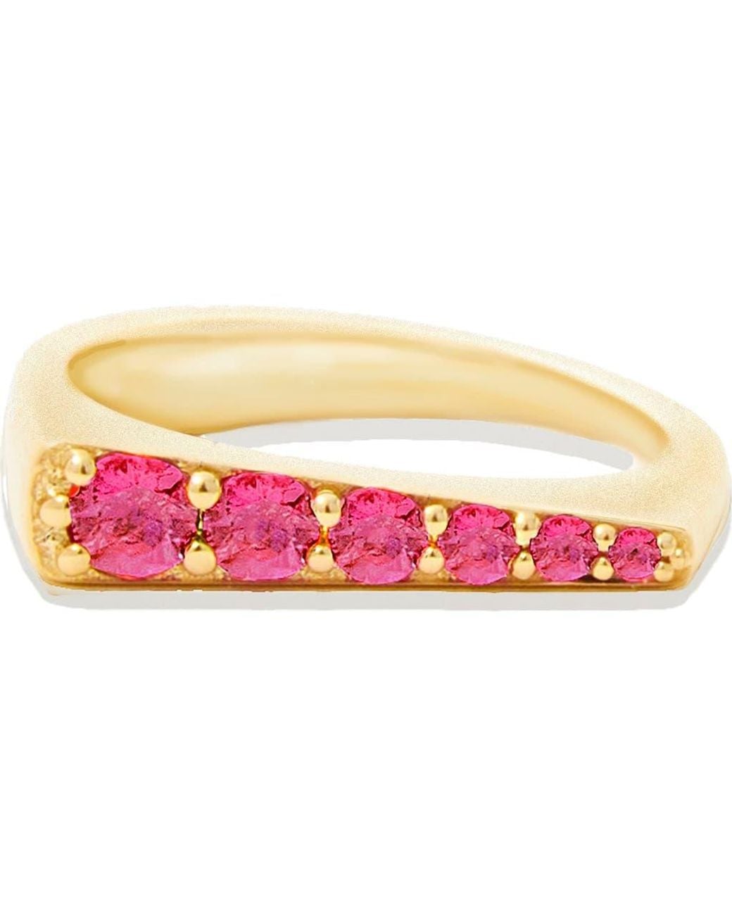 Campbell + Charlotte Edge Tapered Stacking Ring in Pink | Lyst