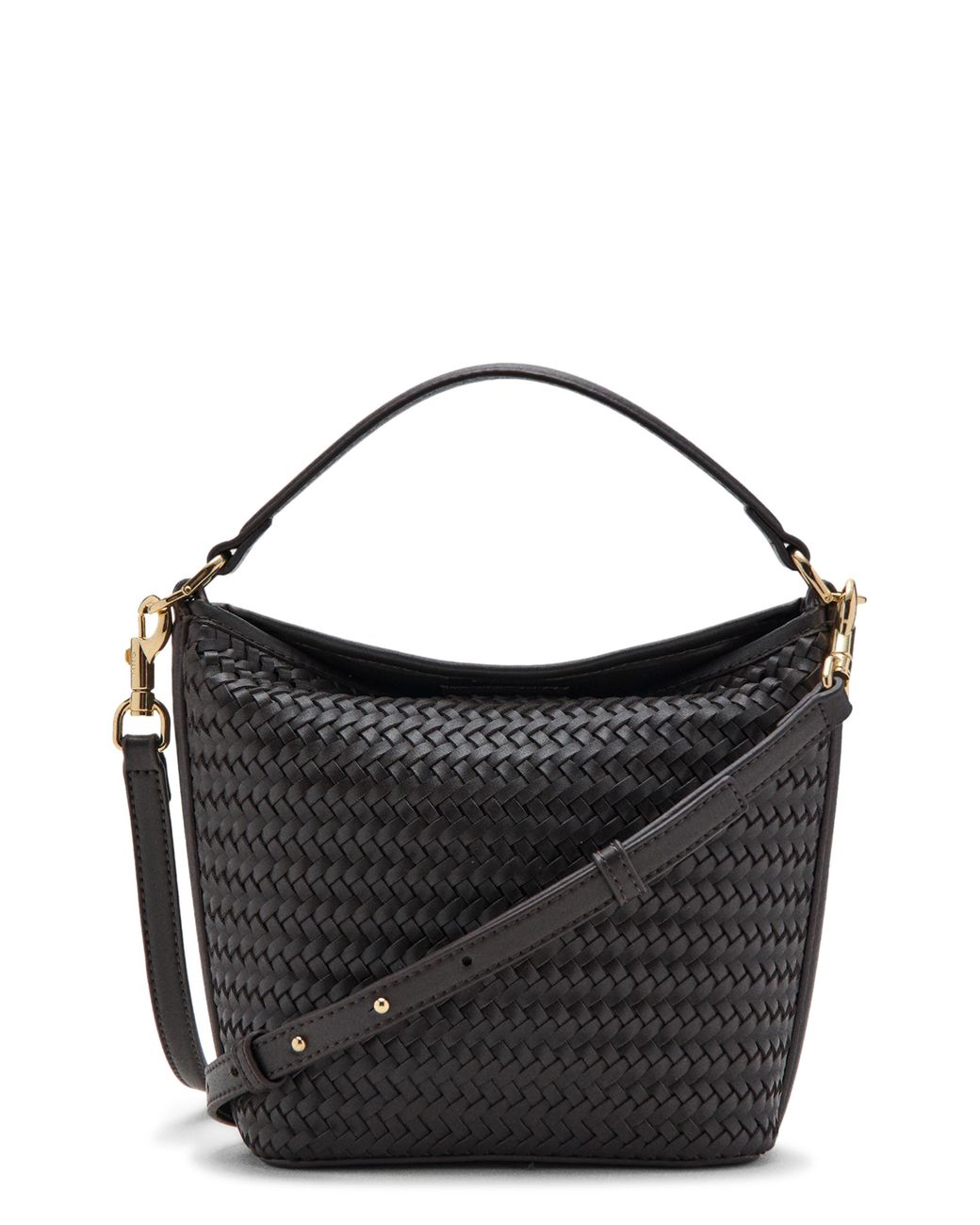 Mango Black Small Braided Bucket Bag