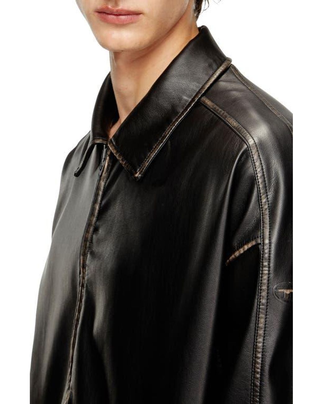 DIESEL J-Ake Oversize Faux Leather Jacket in Black for Men | Lyst