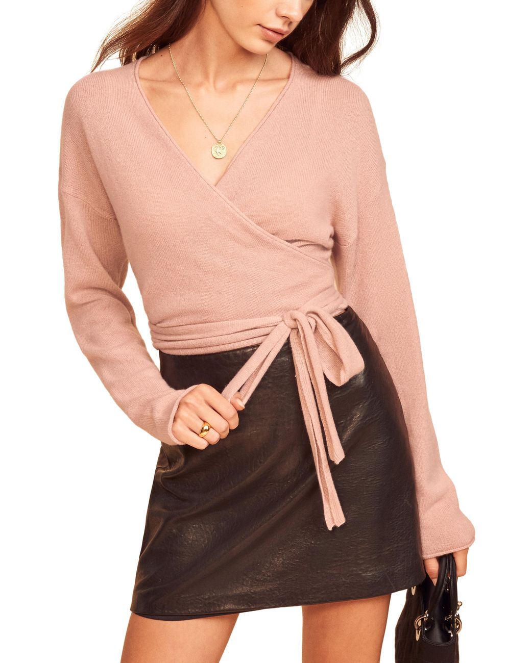 Reformation Cashmere Wrap Sweater - Lyst