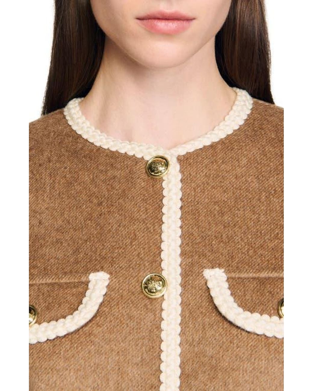 Sandro Natural Double-Faced Jacket