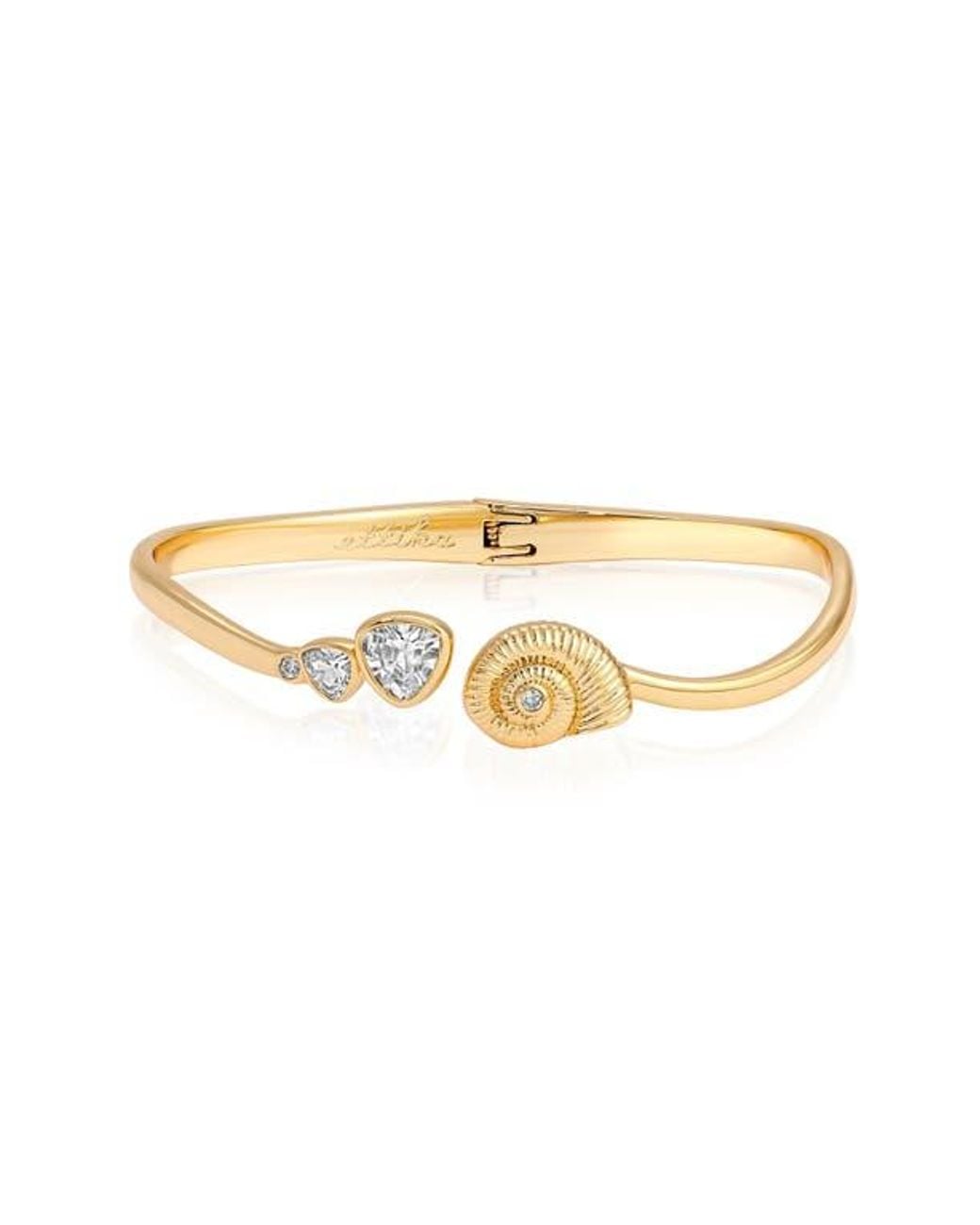 Ettika Metallic Swirl Shell Hinge Cuff Bracelet