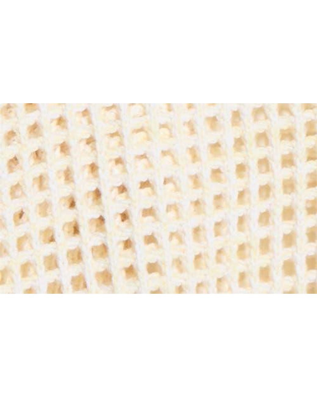 Splendid Natural Camellia Openwork V-Neck Cotton Blend Cardigan