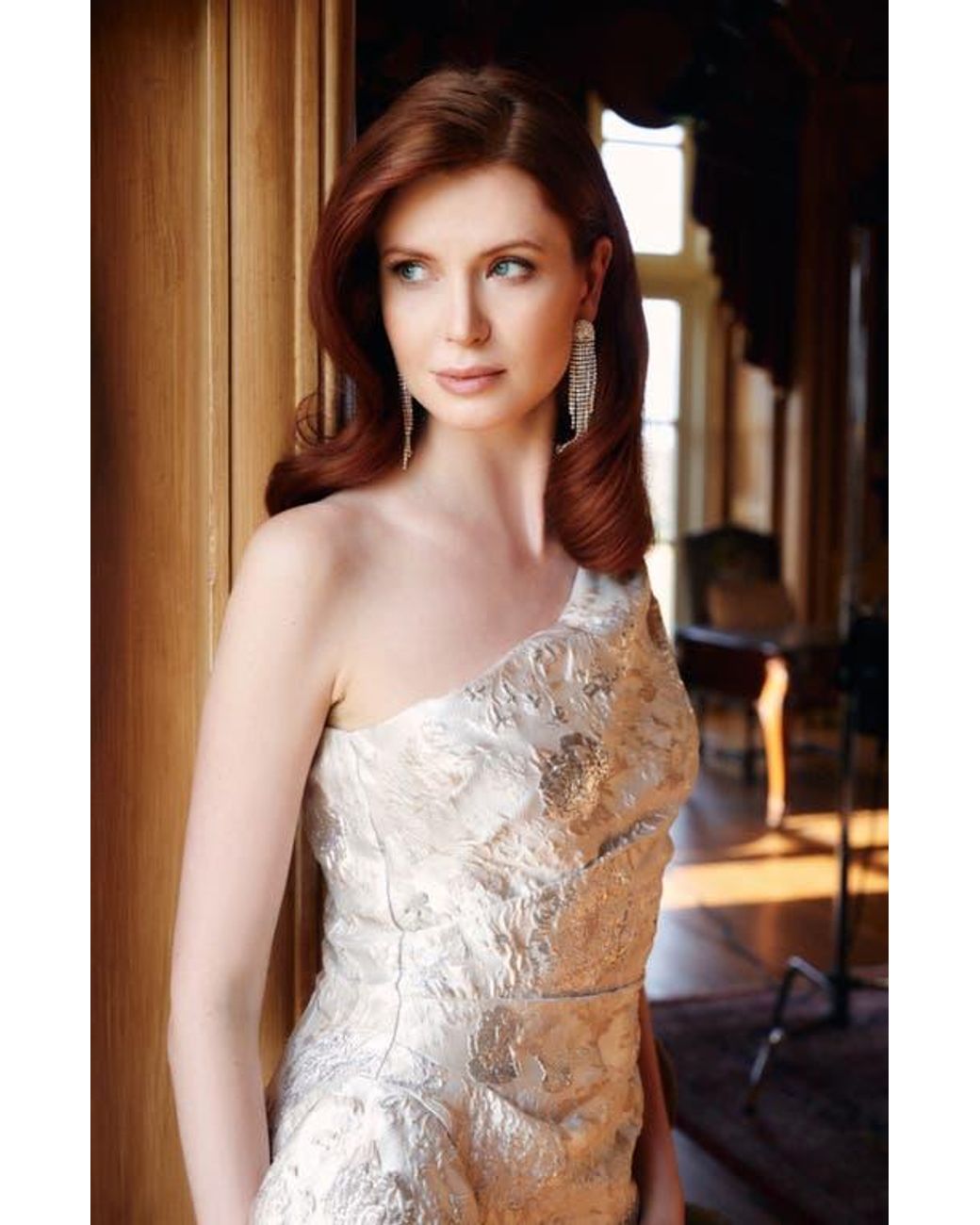 Xscape Evenings Metallic Floral Jacquard One-Shoulder Sheath Gown in White  | Lyst