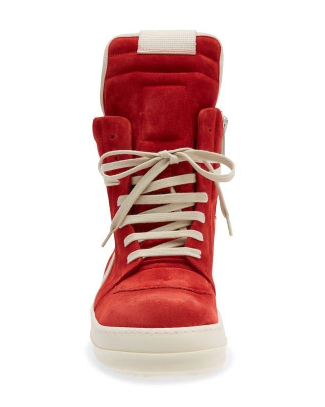 Rick Owens Red Geobasket High Top Sneaker for men