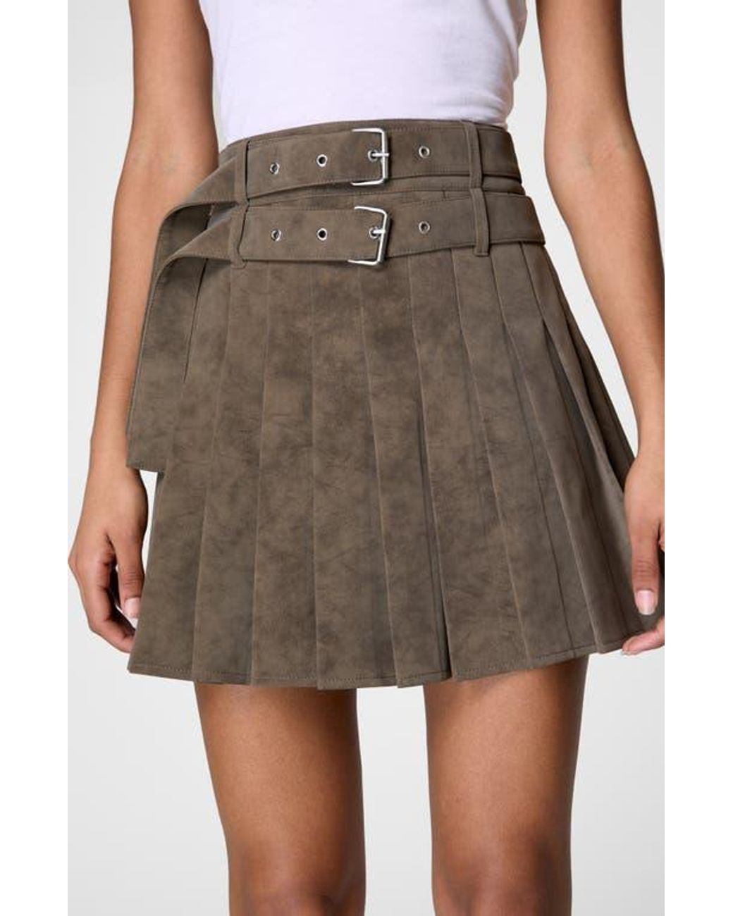 Faux suede pleated skirt hotsell