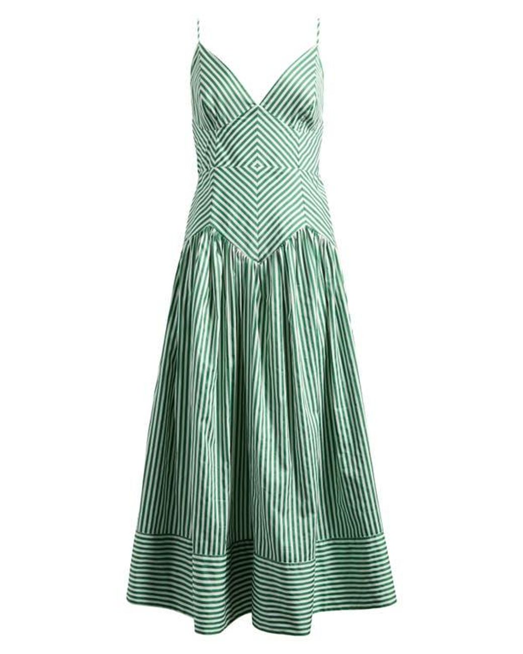 FARM Rio Stripe A-Line Midi Dress in Green | Lyst FARM Rio Stripe A-Line Midi Dress in Green | Lyst