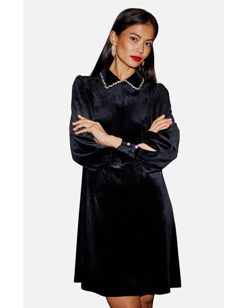 Yumi Black Tunic Dress With Sleeves Yumi Black Cord Tunic Dress With Three-Fourths Sleeves And Yumi Black Tunic Dress With Sleeves Yumi Black Cord Tunic Dress With Three-Fourths Sleeves And