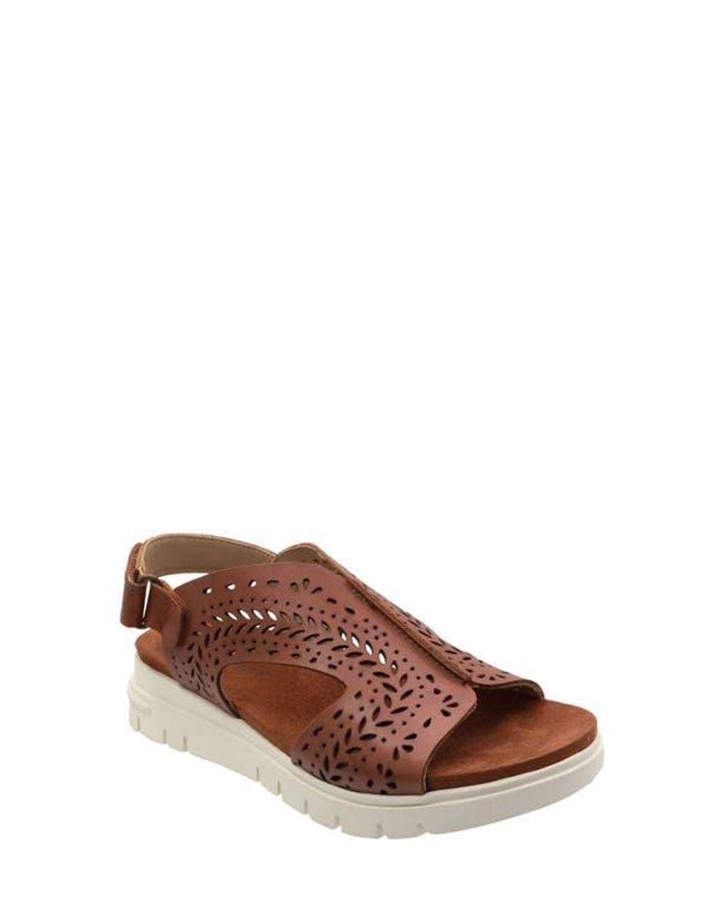 David Tate Brown Moda Slingback Platform Wedge Sandal