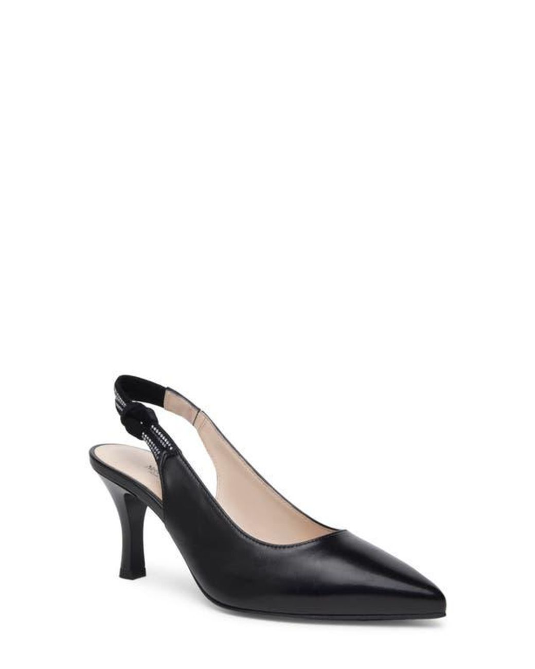 Nero Giardini Black Pointed Toe Slingback Pump