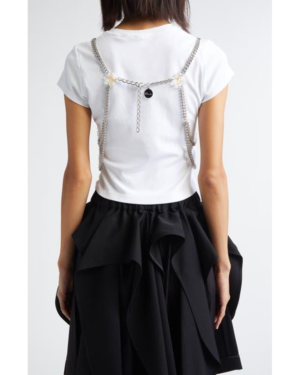 Noir Kei Ninomiya Beaded Floral Chain Harness in Metallic | Lyst