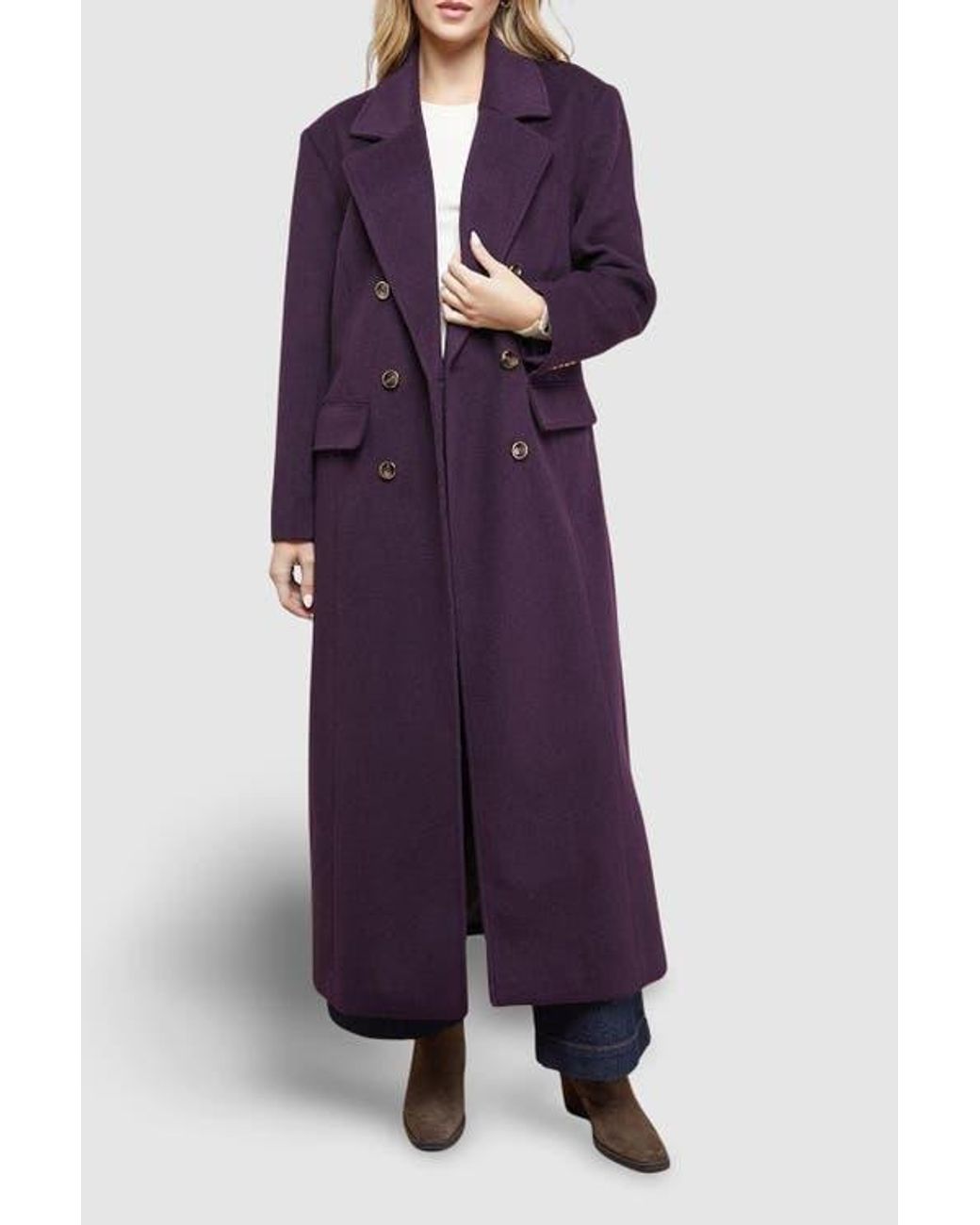 Oasis Purple Maxi Tailored Coat