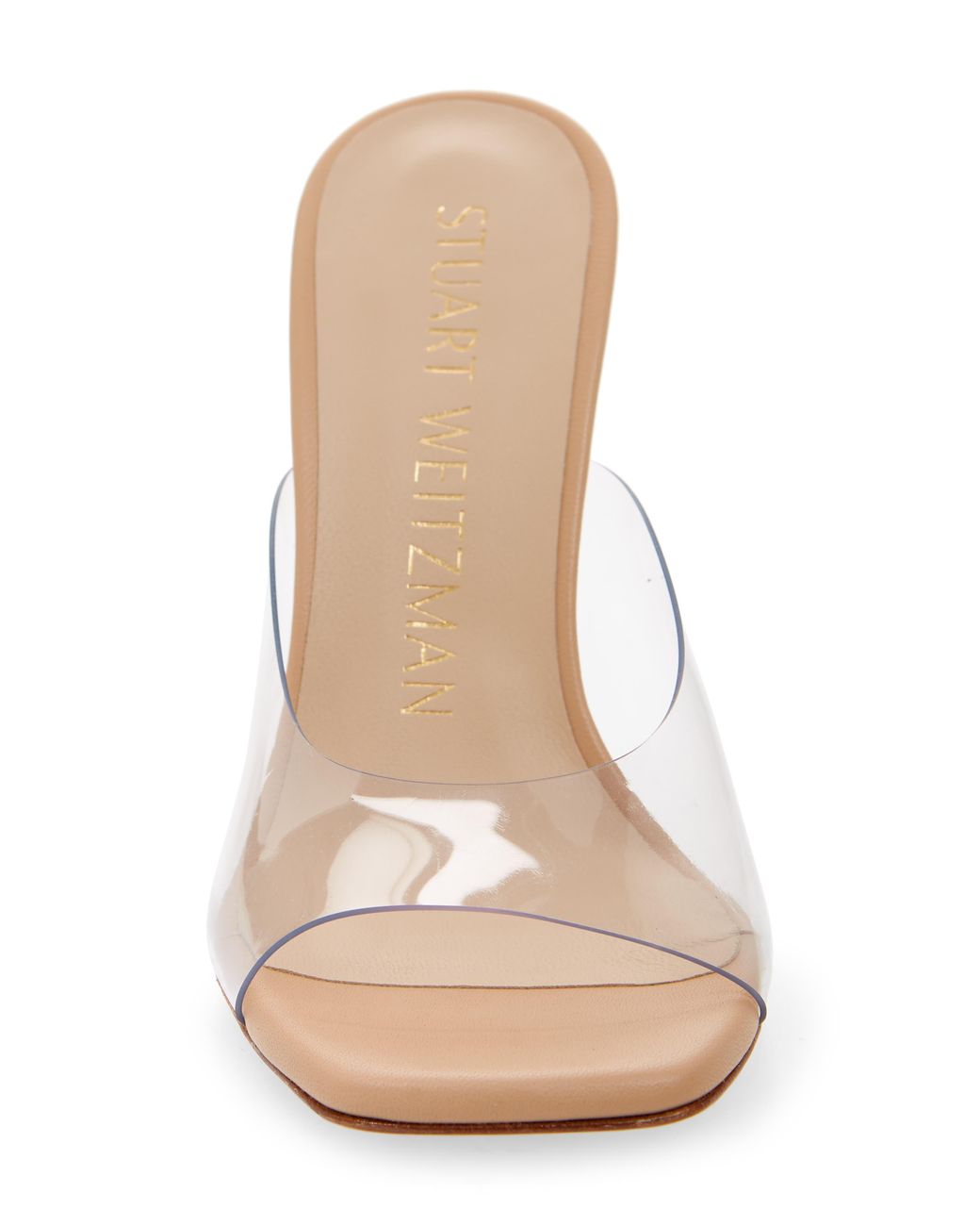 Stuart Weitzman Women's White Tia 100 Lucite® Wedge Sandal