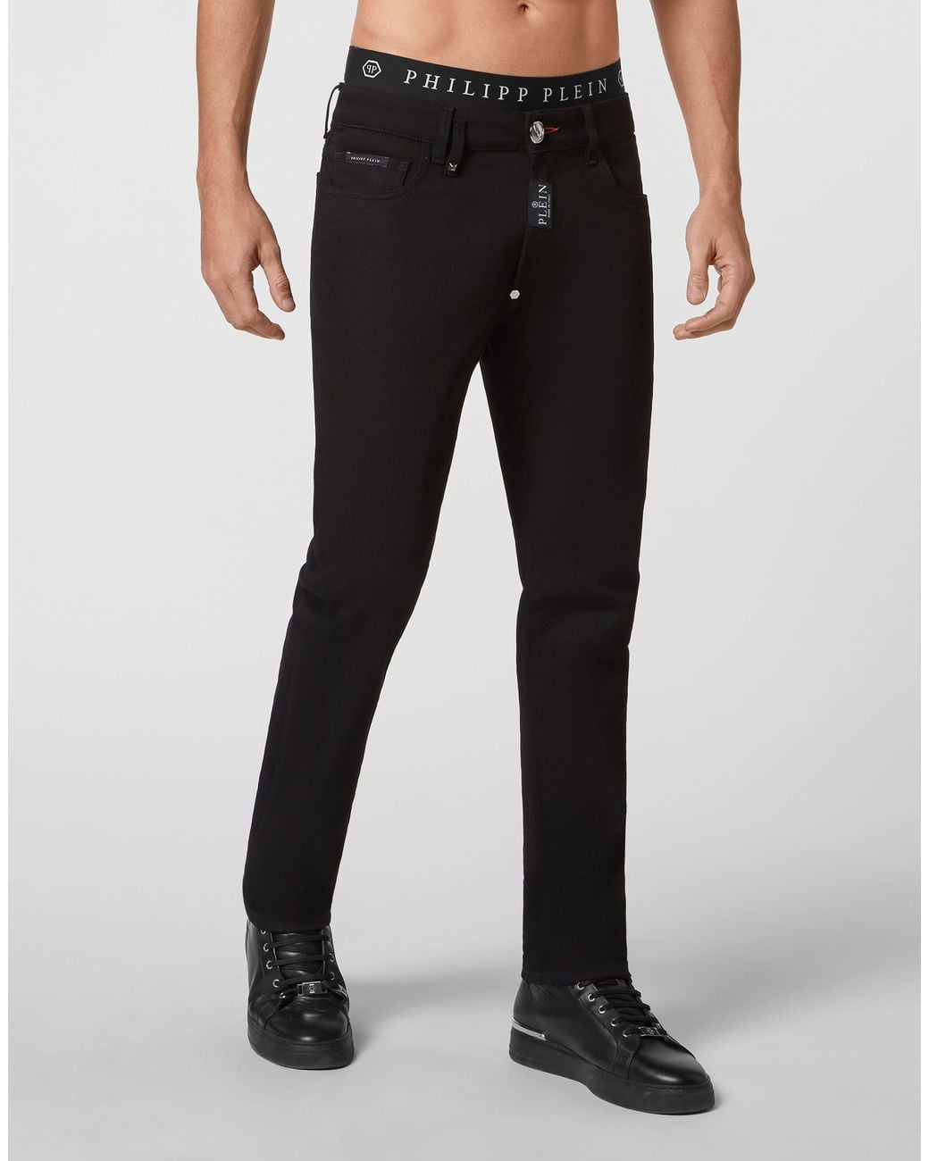 Philipp Plein Black Straight Supreme Fit Jeans Basic for men