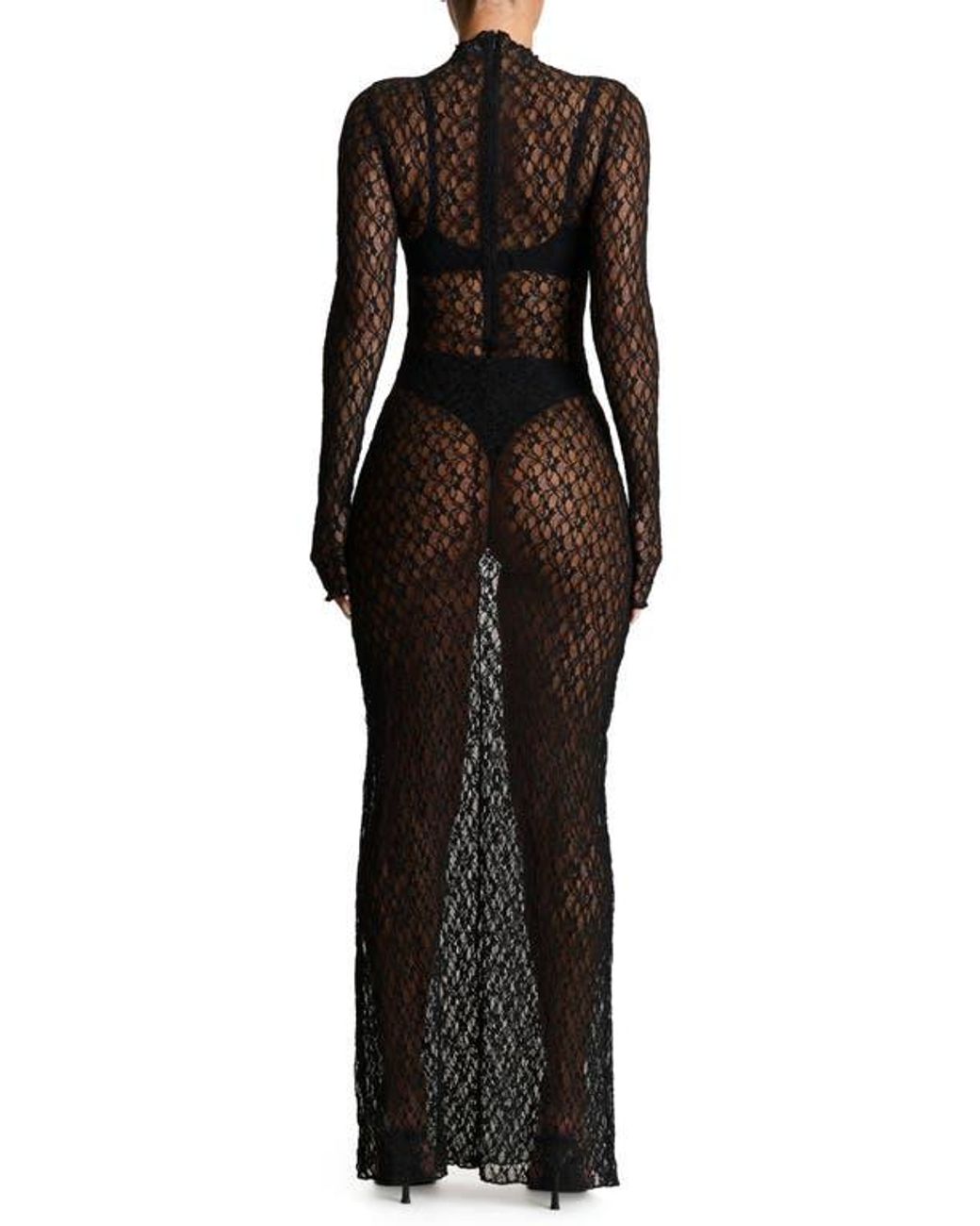 knee length dresses for ladies Poster Grl Sheer Three Piece Lingerie Dress Set main image 1