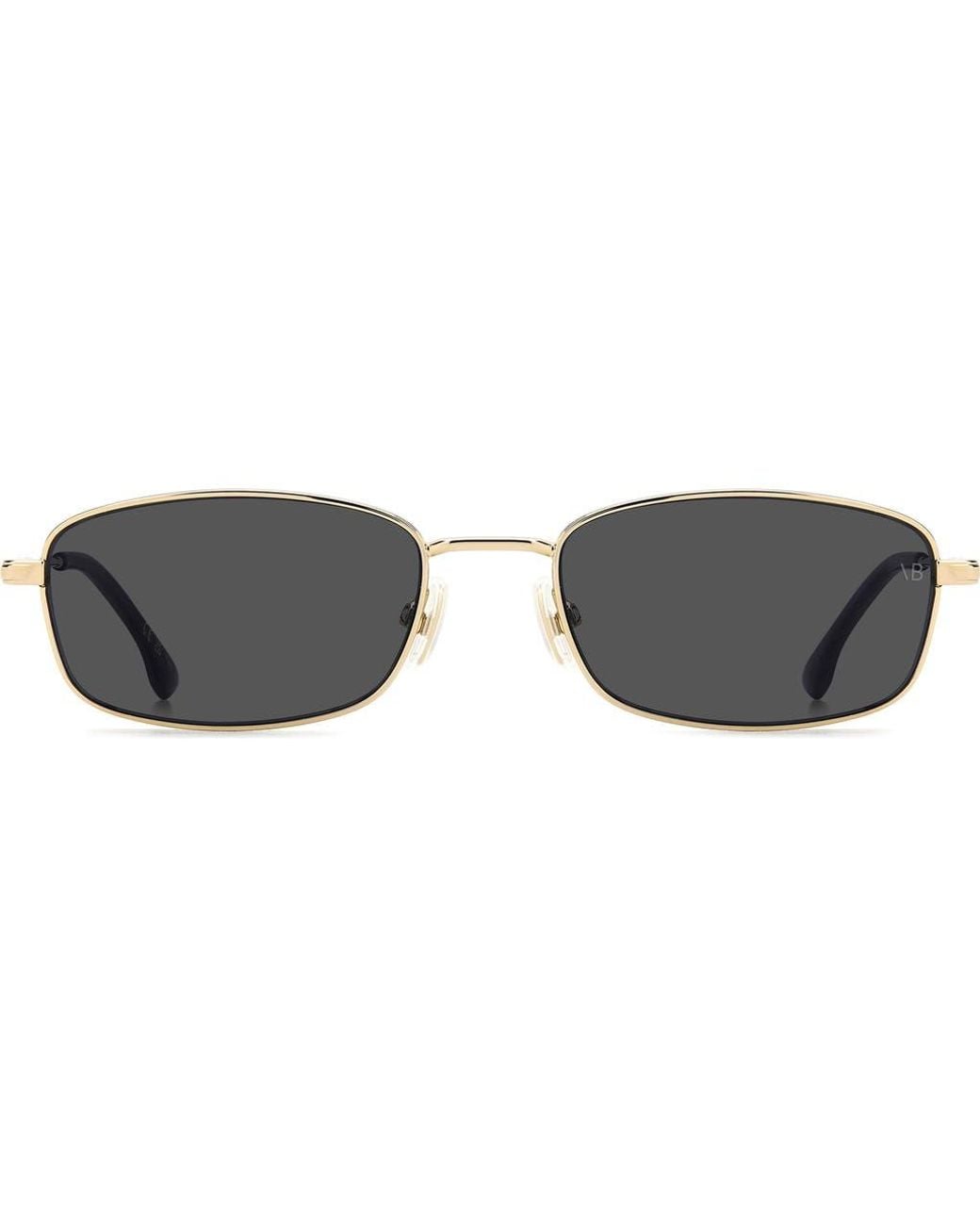 Victoria Beckham Gray 55Mm Rectangular Sunglasses