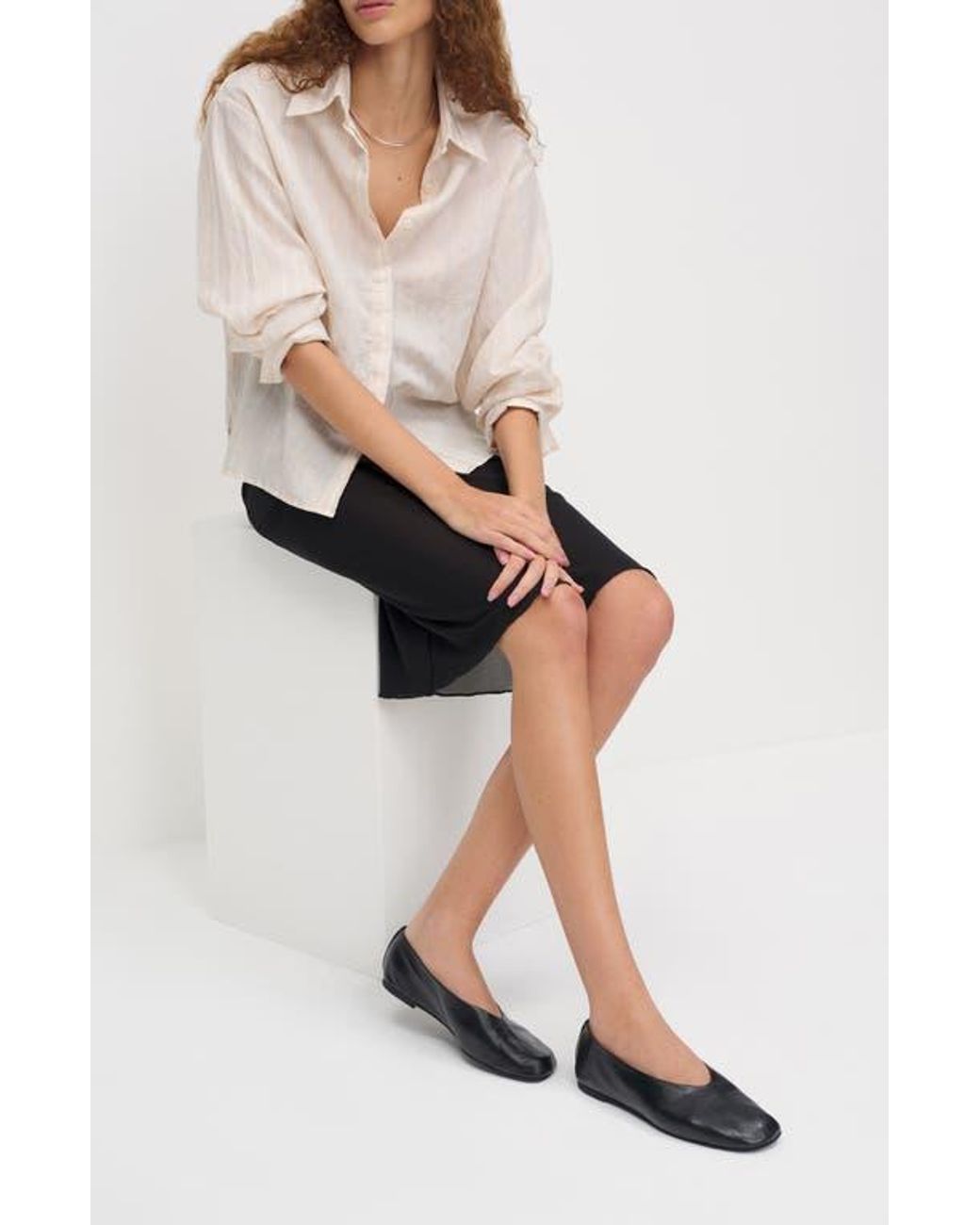Reformation Black Blaine Ballet Flat