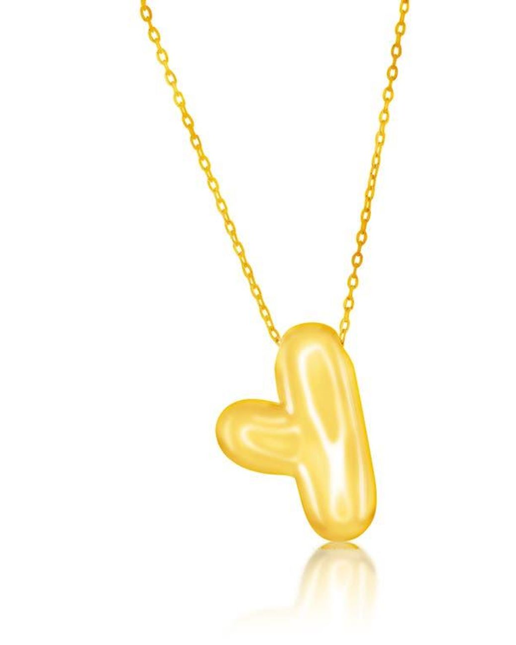 Simona Yellow Bubble Initial Pendant Necklace