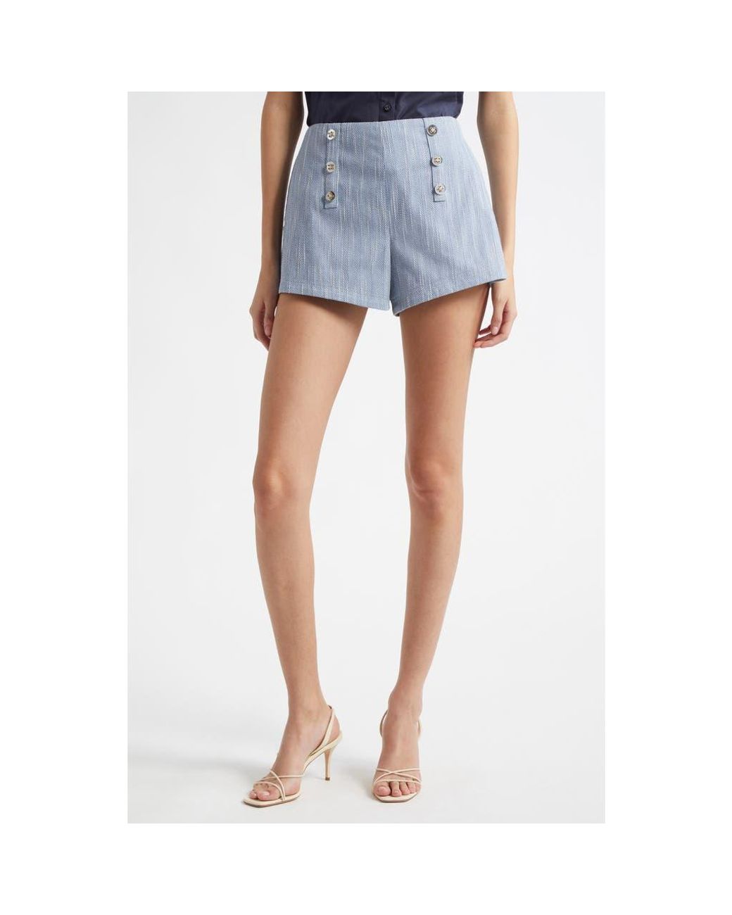 Ramy Brook Blue Samira Front Button Shorts