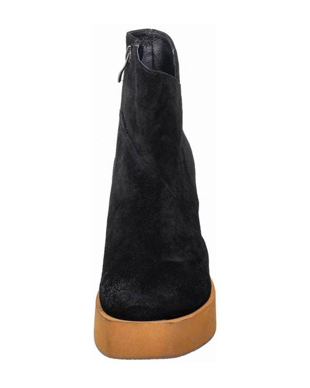 Antelope Black Suede Platform Wedge Boot