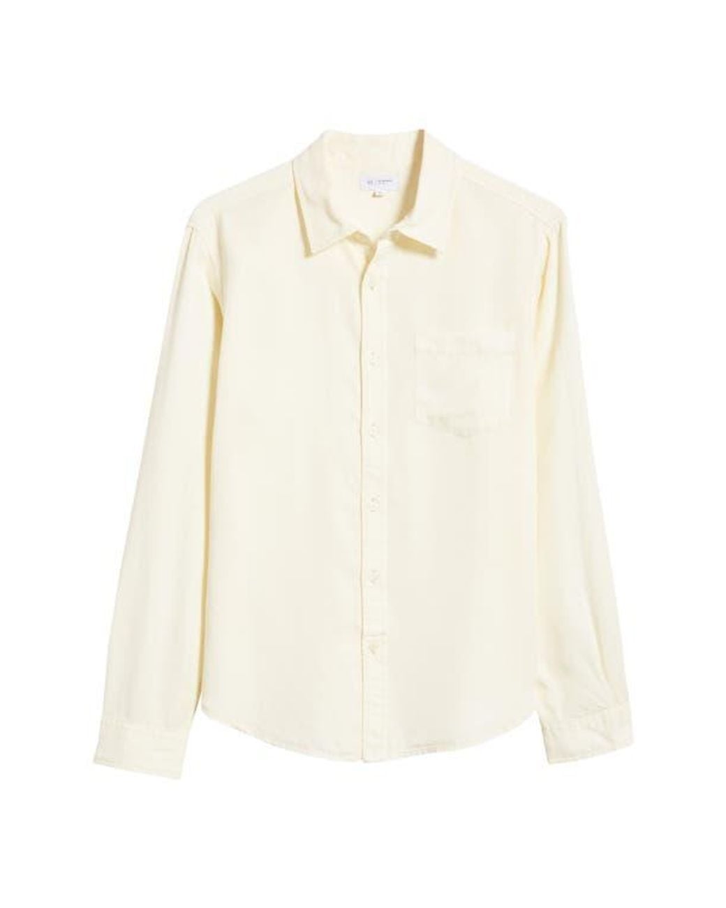 AG Jeans White Aiden Solid Lyocell Button-Up Shirt for men