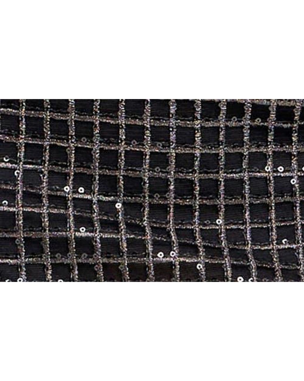Endless Rose Black Sequin Grid Mesh Miniskirt