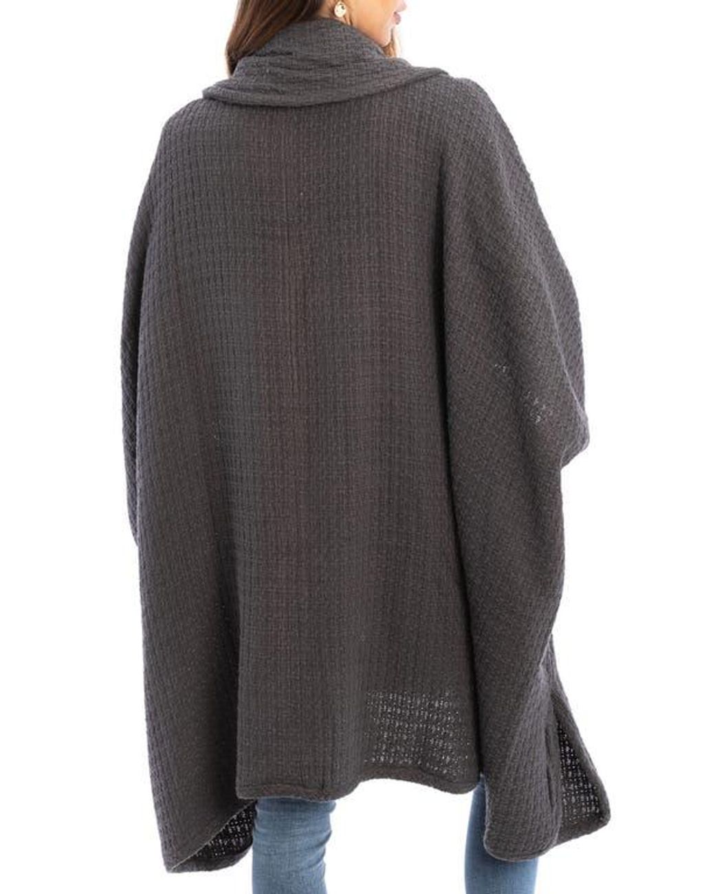Saachi Gray Waffle Drape Jacket