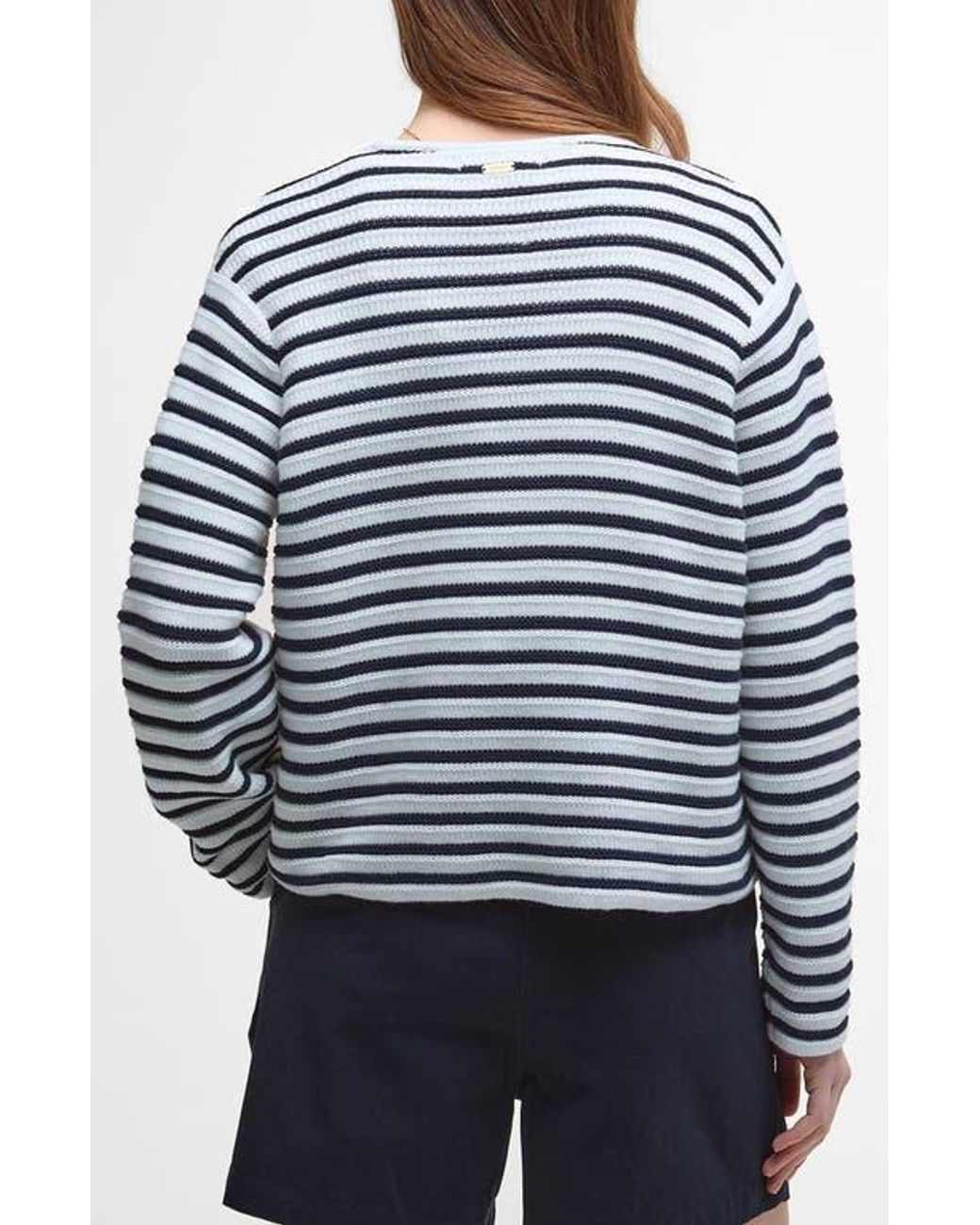 Barbour Blue Abby Double Breasted Knit Jacket