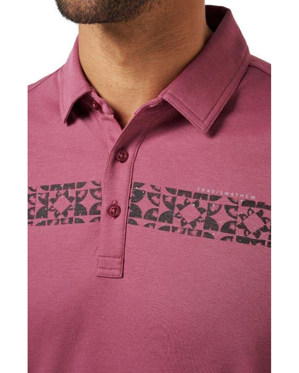 Travis Mathew Pink Bungee Jump Polo for men