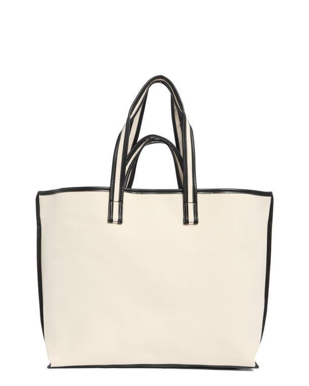 BCBGMAXAZRIA Double Handle Canvas Tote Bag in Natural | Lyst