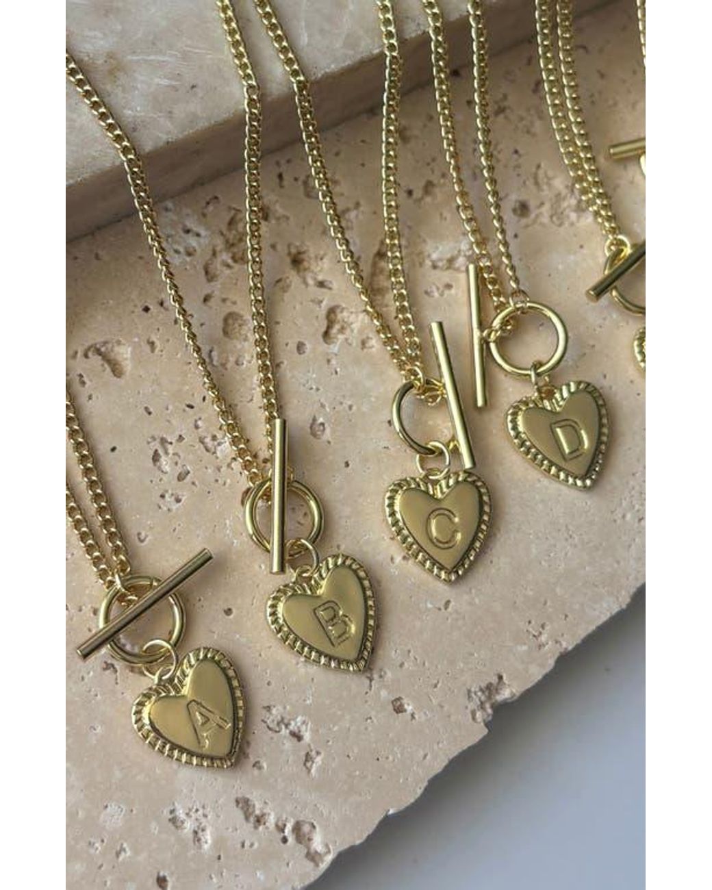 Adornia Metallic Initial Heart Toggle Necklace