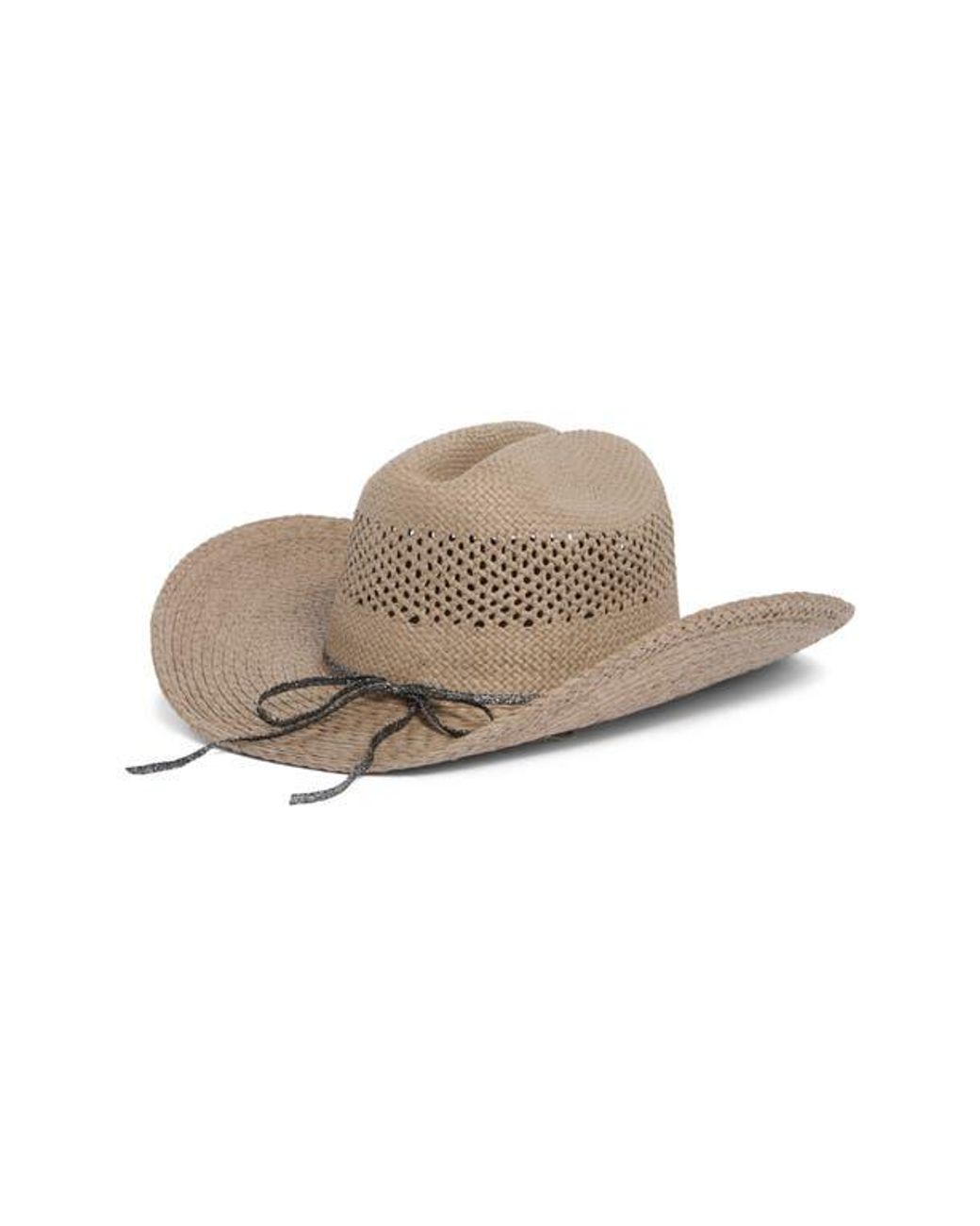 Vince Camuto Stone Trim Straw Cowboy Hat in Gray | Lyst display picture 1