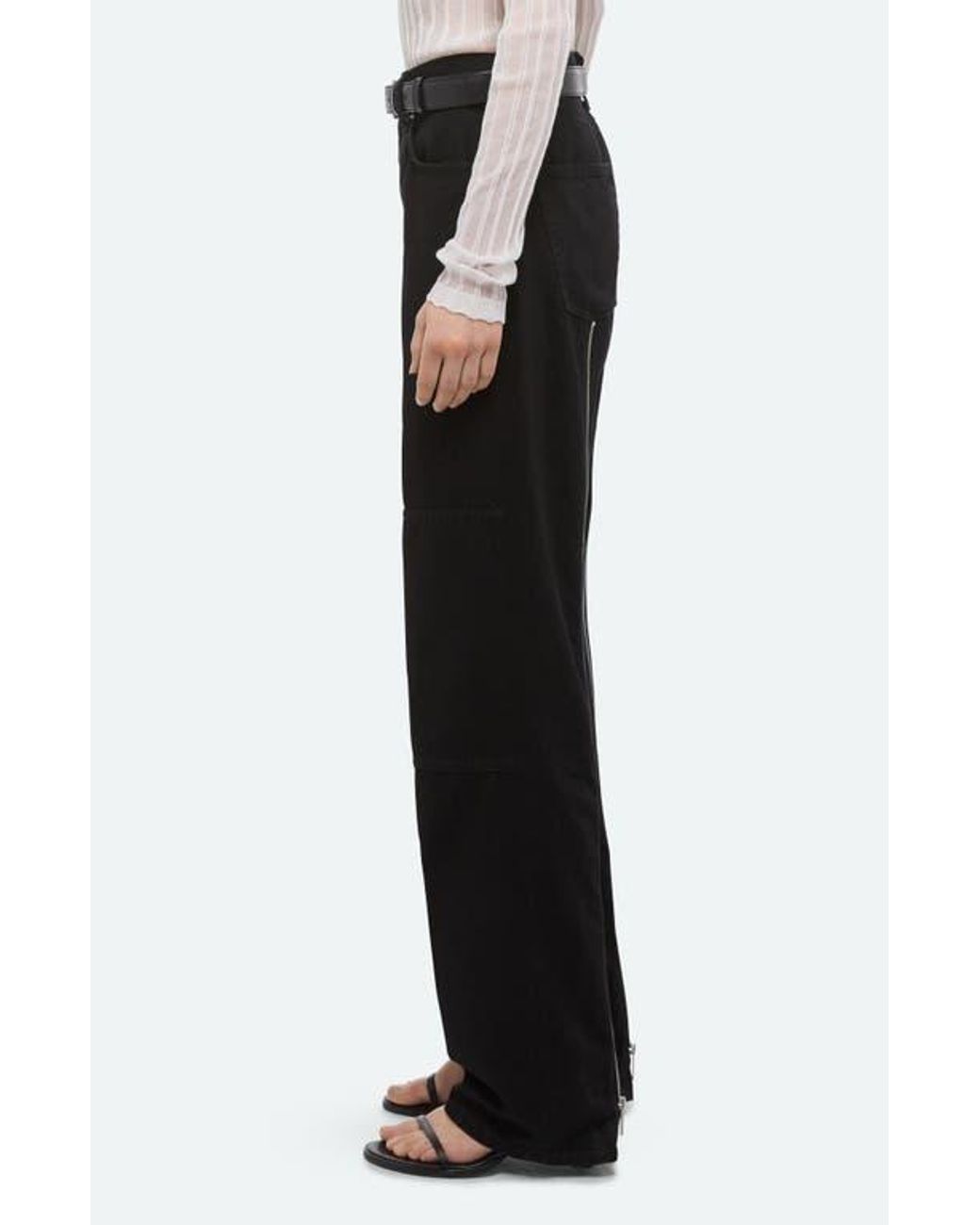 Helmut Lang Black Back Zip Carpenter Jeans