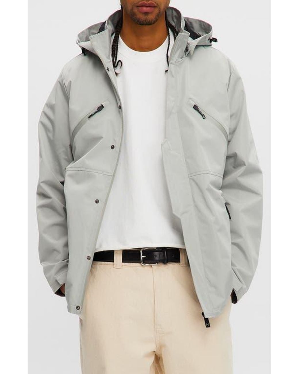 Noize Gray Hooded Windbreaker for men