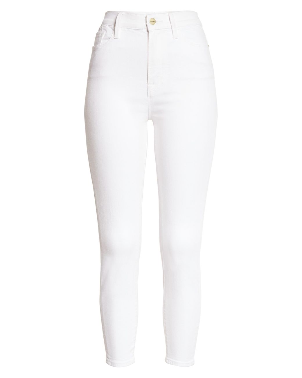 FRAME Ali High Waist Cigarette Crop Skinny Jeans in White Lyst