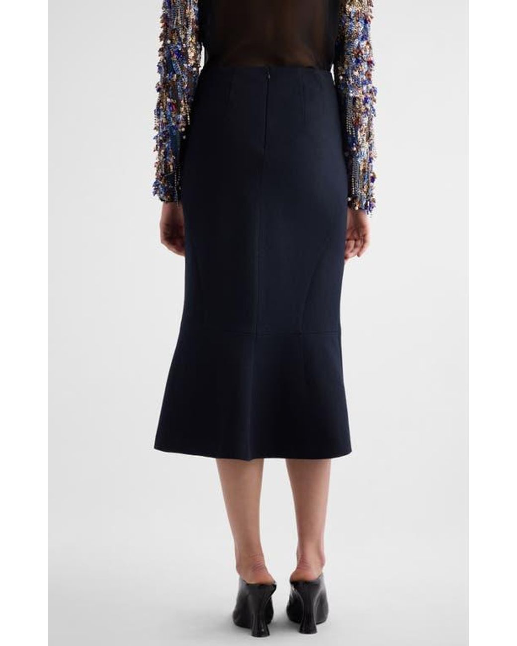 スカート DRIES VAN NOTEN SIBYL CHECK WOOL MIDI SKIRT Dries Van Noten Sibyl Wool Midi Skirt in Black | Lyst