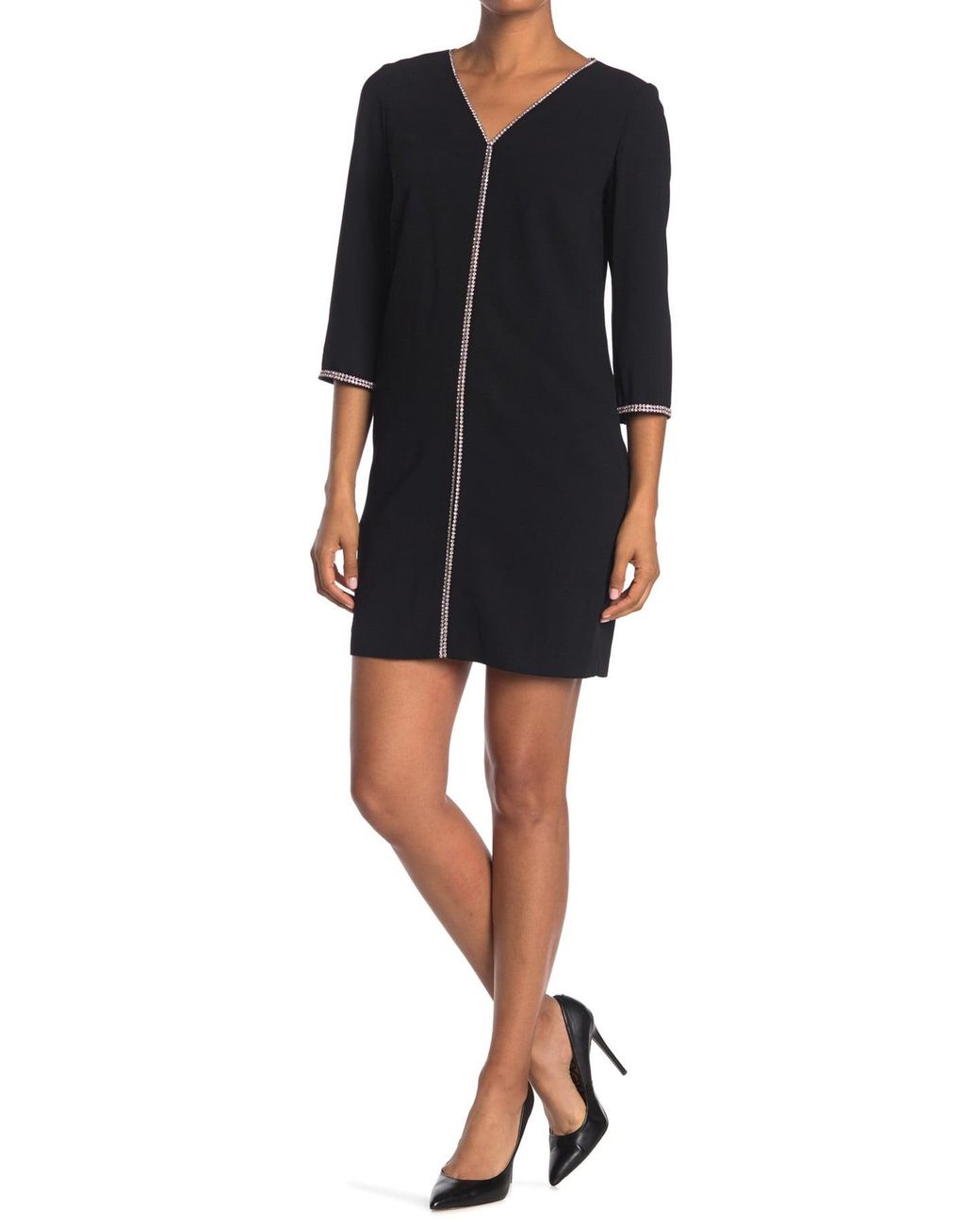 Trina Turk Rhinestone Embellished Round Midnight Dress in Black Lyst